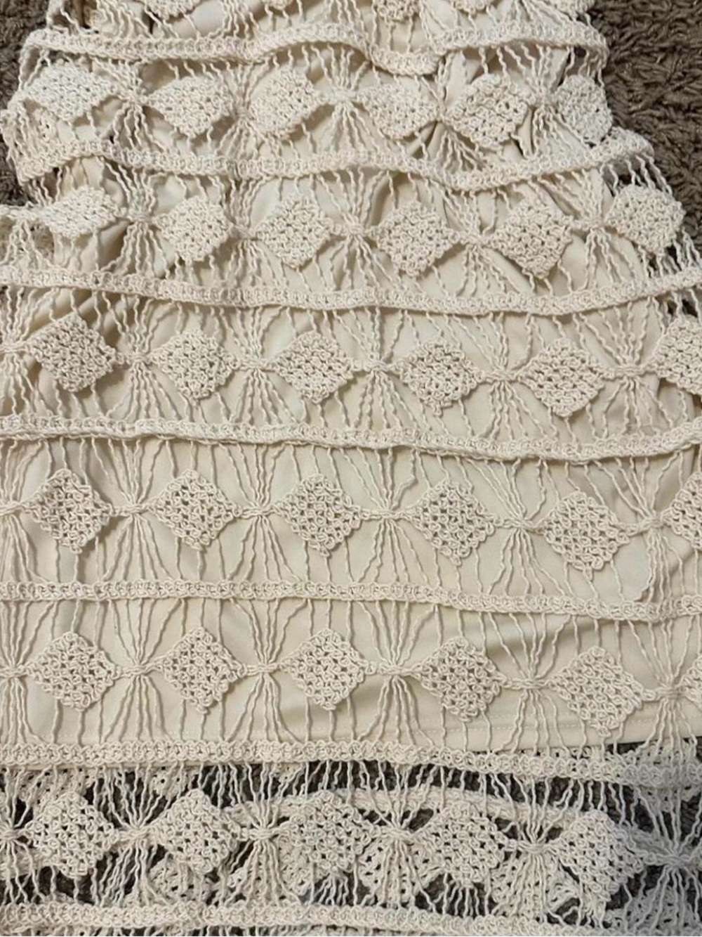 Rebellion Cream Crochet Midi Dress - Picture 3 of 3